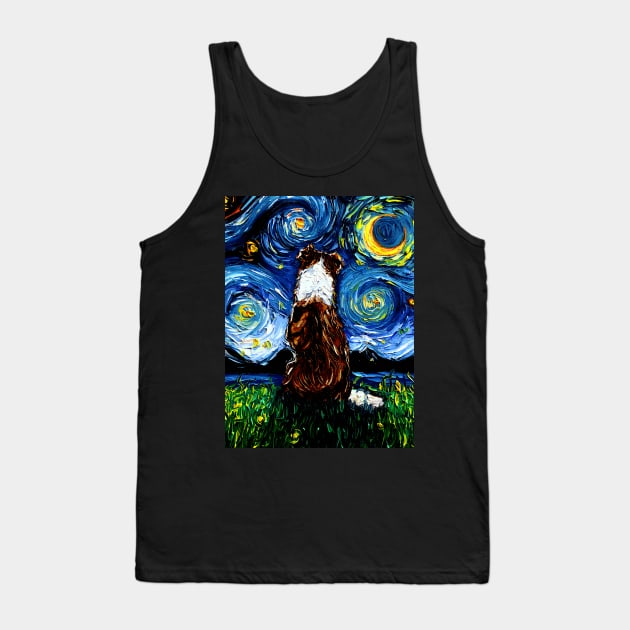 Border Collie Night 3 (Brown) Tank Top by sagittariusgallery